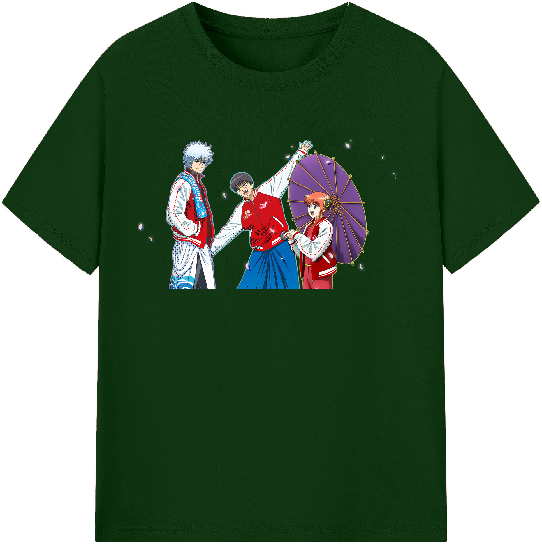 （画像用） ぎんたま 坂田銀時（さかたぎんとき） 神楽 志村新八（しむら しんぱち） GINTAMA Sakata Gintoki Kagura Shimura Shinpachi 綿100％半袖Tシャツ（フロントプリント）
